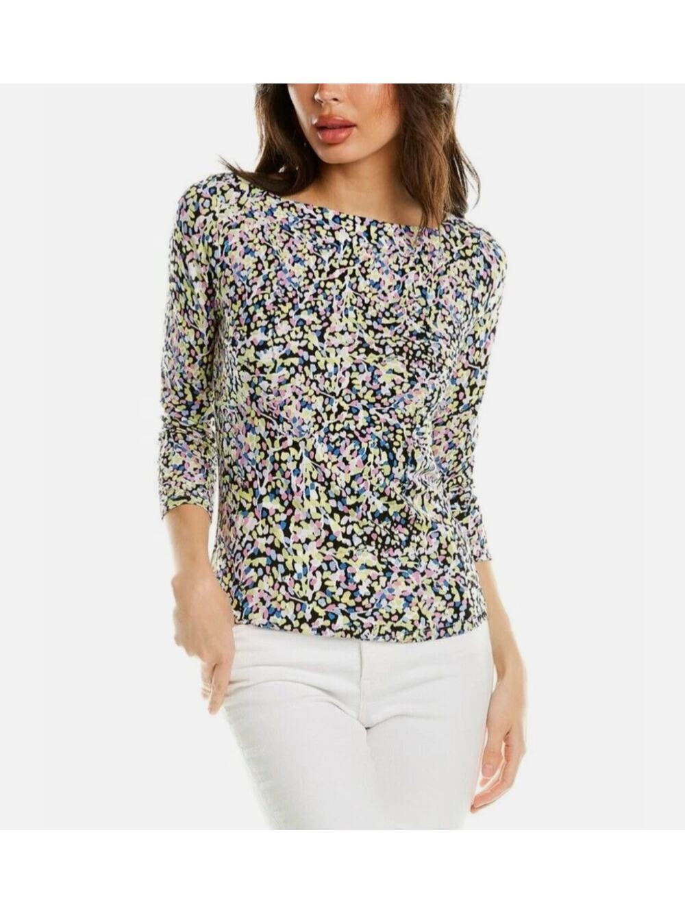 Ted Baker London Womens 6 Multi Normm Half Sleeve Flec Tee Blouse Top